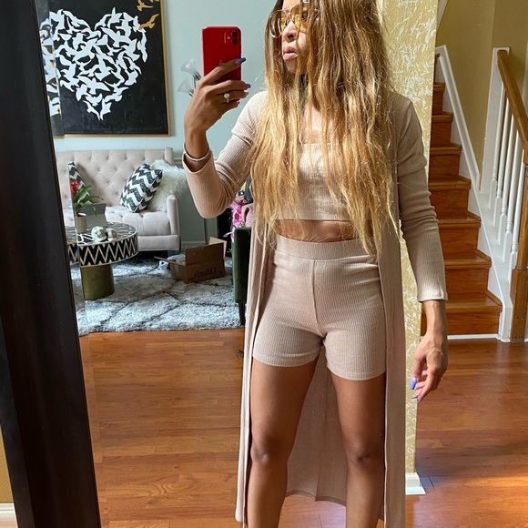 Fashion Nova Talk Later Light Blue 3 Piece Shorts Set - Picture 8 of 12